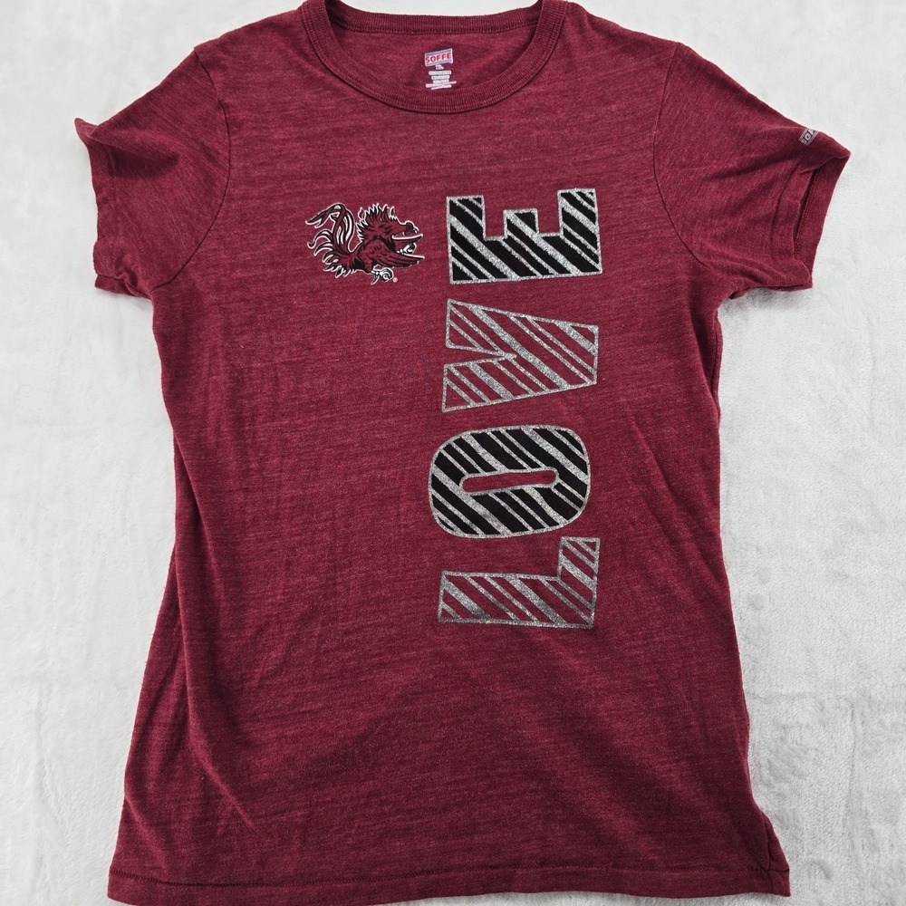 Soffe T-Shirt Womens XL T-Shirt Maroon South Carolina Gamecocks LOVE Graphic